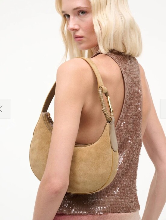 STAUD Handbags - Staud Alden Suede Shoulder Bag In Hazel